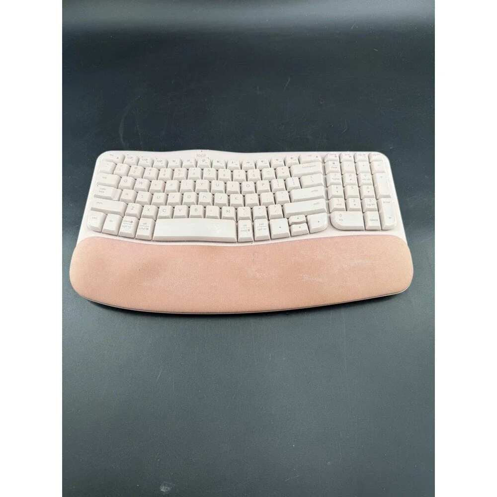 Logitech Wave Keys Wireless Ergonomic Keyboard with Cushioned Palm Rest - Rose